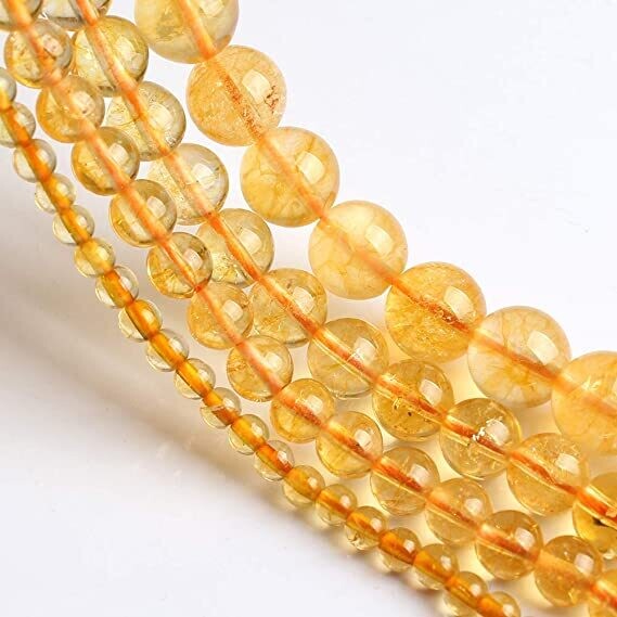 Love Beads 8mm Natural Citrine Beads for Jewelry Making 15inches Gemstone Beads $.2/count