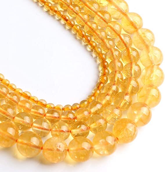 Love Beads 8 -10mm Natural Citrine Beads for Jewelry Making 15inches Gemstone Beads $.2/count