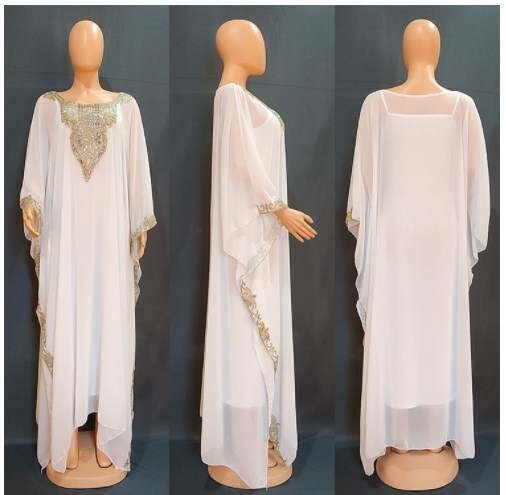 White Kaftan Maxi Dress Evening Gowns Evening Dresses Takshita Wear Wedding Dress Cocktail Dress Gown with Inner Abaya gown