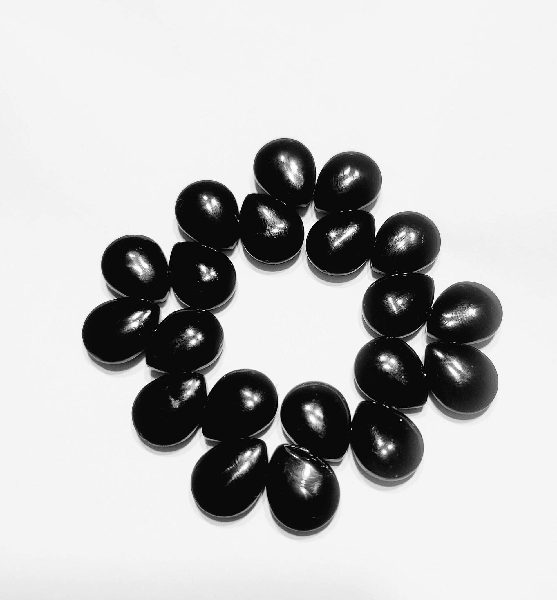 Rare Black Natural Gemstone Bracelet 7.5 In Stretch Gems Plastic Stones  Beads  Bracelets for Women Men Girls Gifts (Unisex)