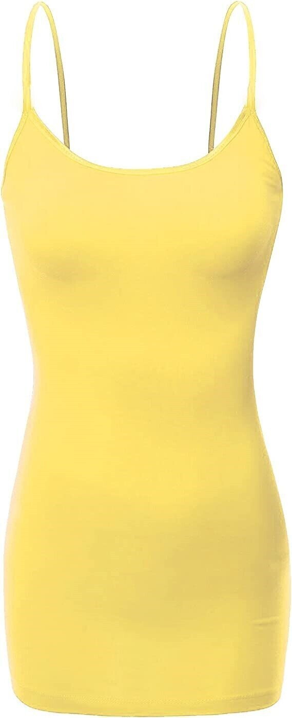 Adjustable Yellow Camisole for Women Spaghetti Strap Tank Top Camisoles