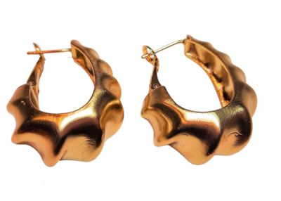 18k gold plated 925 sterling Gold zig zag earrings designer hoop earrings