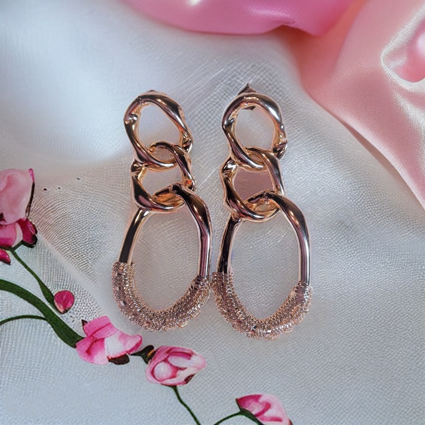 14K Gold Dangle Drop Earrings, Link Chain, Hypoallergenic Comfort for Women Girls Earrings Jewelry