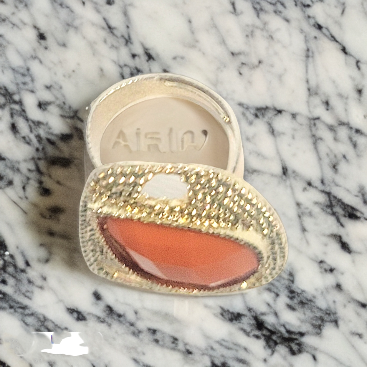 14k Gold Plated With Natural Gemstone Ring Simple Fashion Jewelry Popular Accessories Ring Gifts (Gold, 8) Adjustable