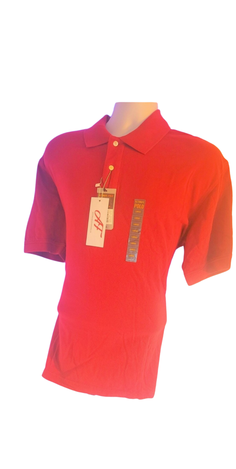 Cherokee Ultimate Polo Men's Solid Interlock Shirt Red Top