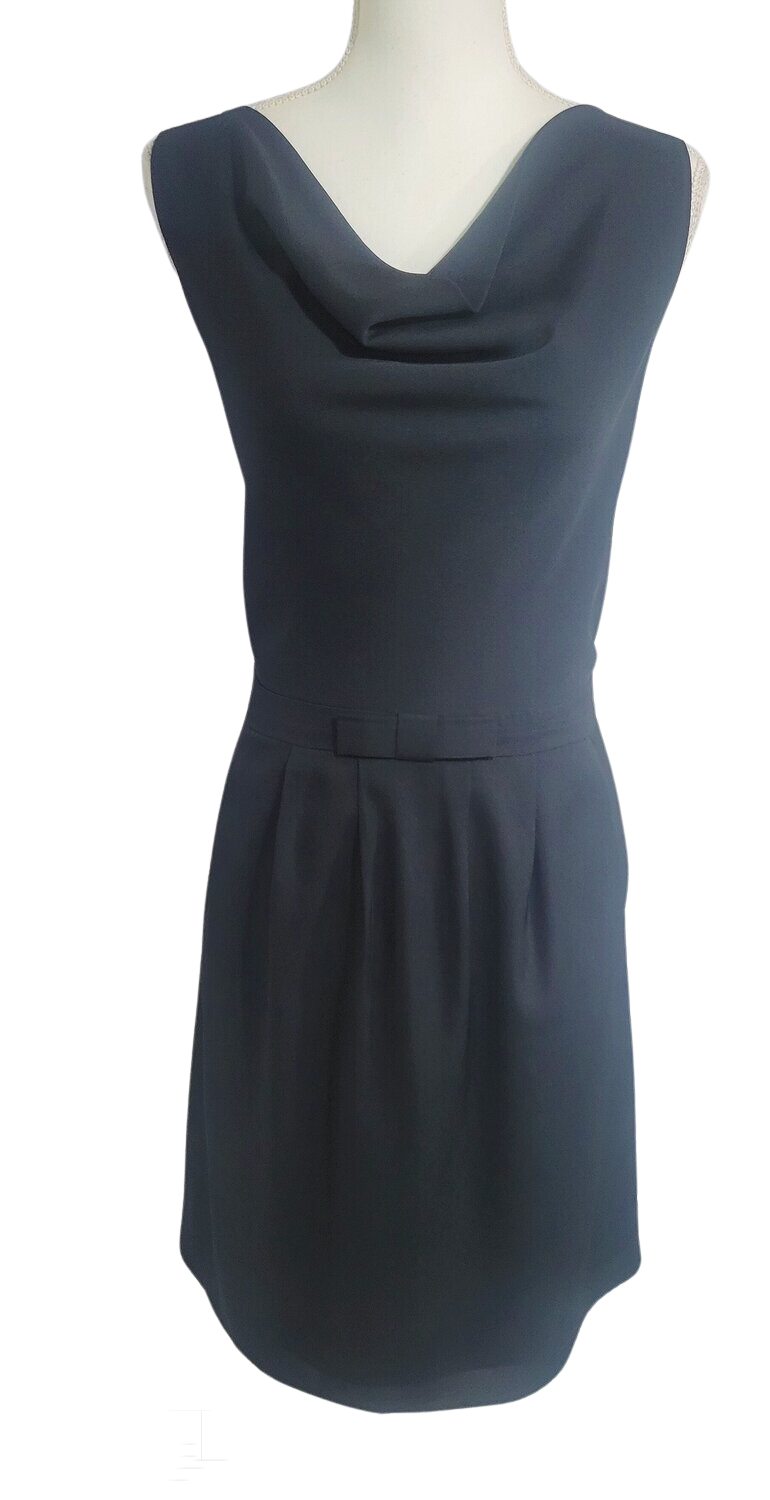 Lands' End Women's Sleeveless Sheath Bow Designed Drop Neck Gown Dress Size 6