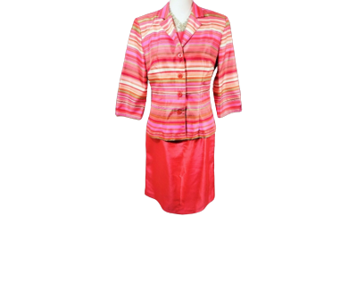 Women's Pink Gown A-Line Office Suit Dress with Jacket Women's Formal Office Business Work Jacket Gown Suit Set