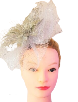 Women's/Girl's Fascinators Hat Flower Feather Veil Headband Tea Party Church Wedding Cocktail Headwear with Clip/band Color: White and Silver Women's/Girl's Fascinators Hat Flower Feather Veil Headband Tea Party Church Wedding Cocktail Headwear with Clip/band Color: White and Silver