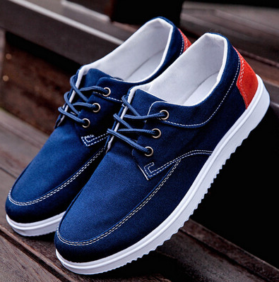 Blue Men's Slip On Loafers, new design spring fashion flat Leisure canvas shoes comfort for men footwear size 39 US 6.5