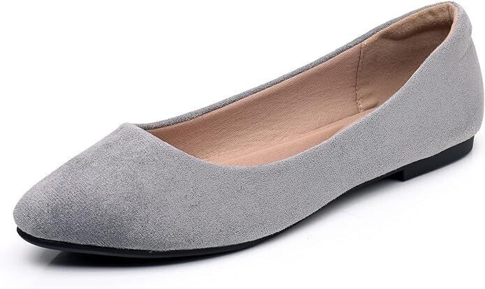 Grey Womens Shoe Ballet Fashion Ladies' Shoes pointed flat work shoes for women, women shoes beautiful new design casual flat office/Corporate women ladies shoes size 40