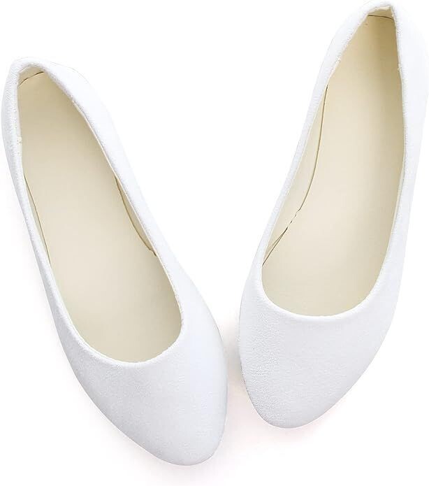 White fashion ladies' shoes pointed flat work shoes for women, Wholesale fashion design corporate women shoes beautiful new design casual flat office/women ladies' shoes size 42 US 9.5