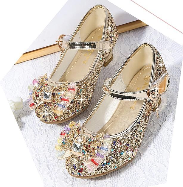 Cadidi Dinos Girls Wedding Party Heel Mary Jane Princess Flower Shoes size 26 
2.5 M US little kid - 8.34 inches/21.2 cm