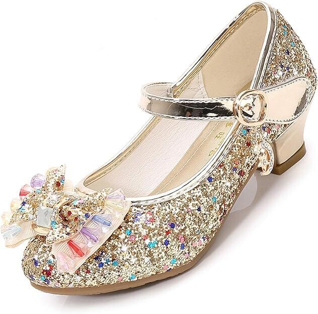 Cadidi Dinos Girls Wedding Party Heel Mary Jane Princess Flower Shoes size 26 
2.5 M US little kid - 8.34 inches/21.2 cm