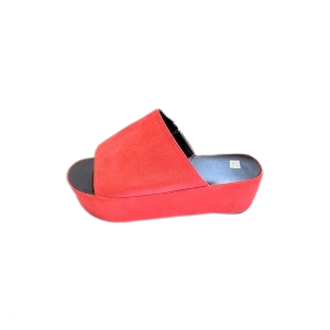 Red Women's Slip-on Red Platform Wedge Sandal Shoe