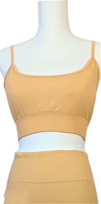 2 Piece Beige Yoga Set long pants. Women Bandeau Bra Top Bra Fitness Gym Tops Sexy Sports Bra Ladies Stretchy Running Training Fitness Womens Gym Leggings High Waist Seamless 
Size: Large