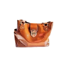 Brown Hand-Bag for Women Water Resistant Crocodile Pattern Handbag Women Work handbag Large Capacity Classic Stylish Office Tote Bag Shoulder Bag,15.6-inch,Brown