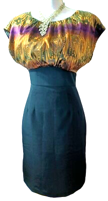 The Limited ladies' Round Neck Capelet Sleeve Silk and Knee Length Pencil Gown Dress Size 2-4