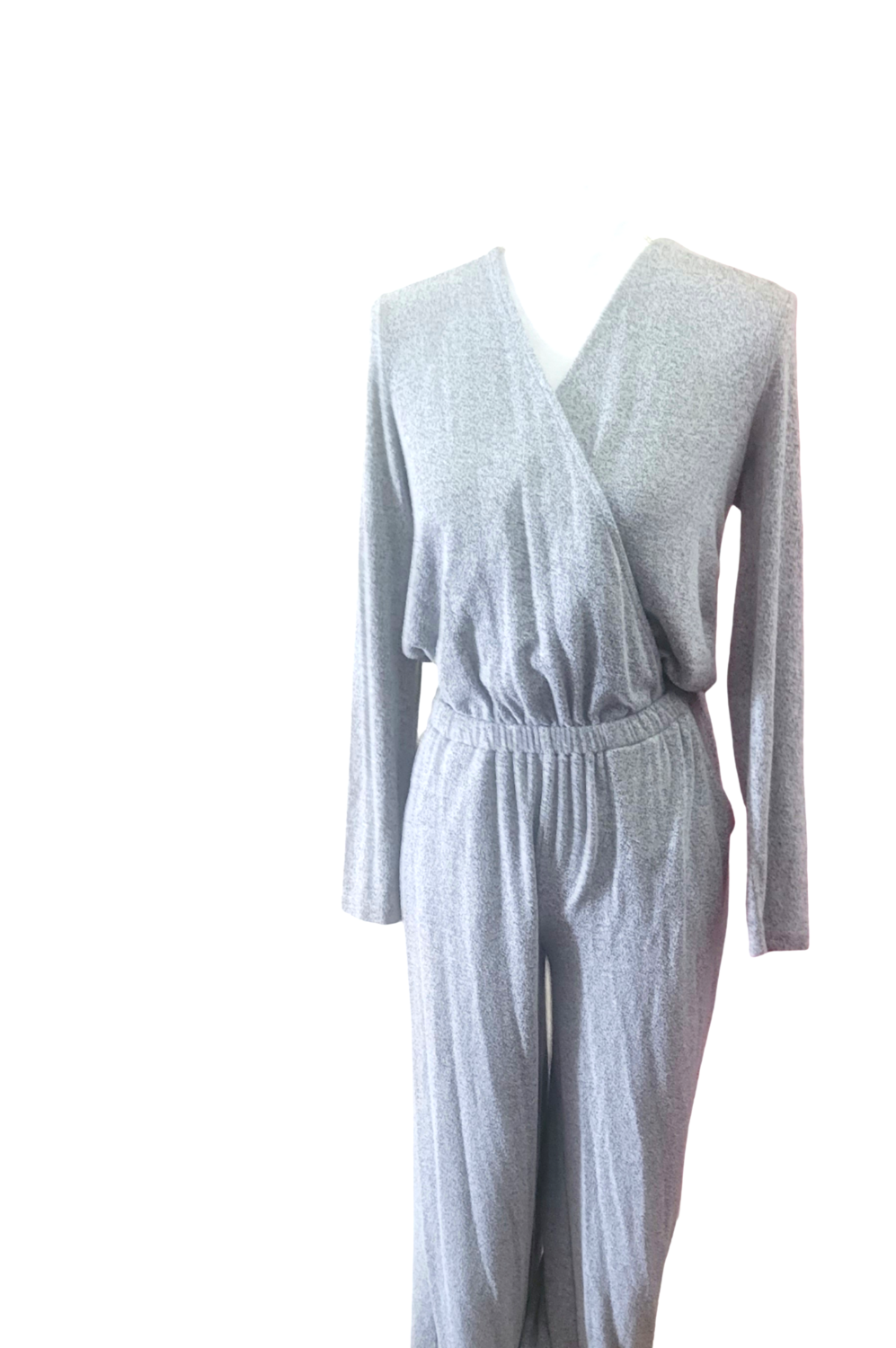 Womens Jumpsuits Fashion Elegant V Neck Long Sleeve Wide Leg Pants Romper