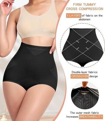 Tummy Control Shapewear Panties for Women Shaping Underwear Butt Lifter Panty High Waisted Body Shaper Briefs Size large.