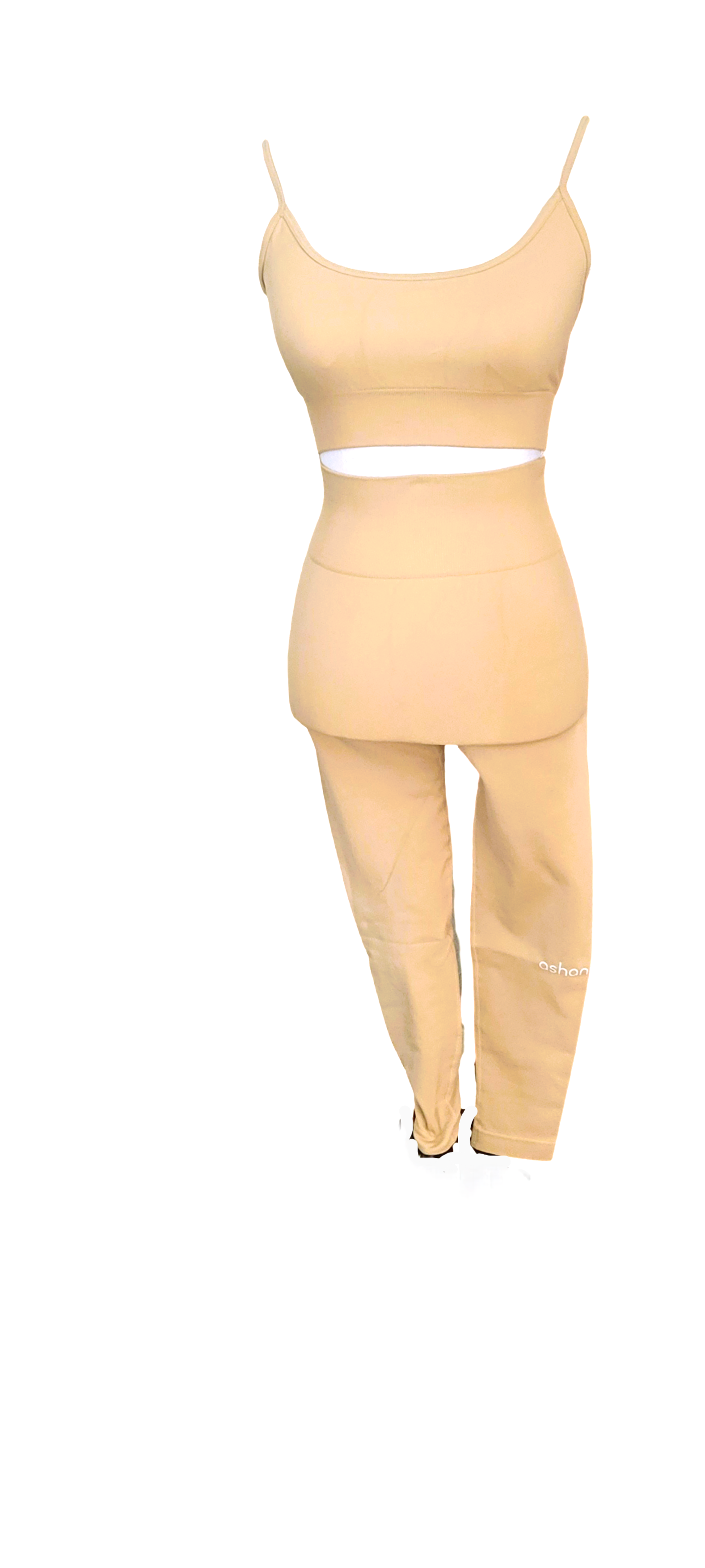Yellow Beige Women's Workout Sets 2 Piece Outfits Seamless Racerback Sport Bra High Waist Yoga Gym Sport Leggings Track Suits Set Bra  
Size: Medium