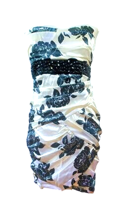 Women's Sexy Elegant Ruched Strapless Bodycon Tube Midi Party Dress