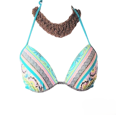 Women's Triangle Bikini Top Floral Print Swimsuit Bathing Suit