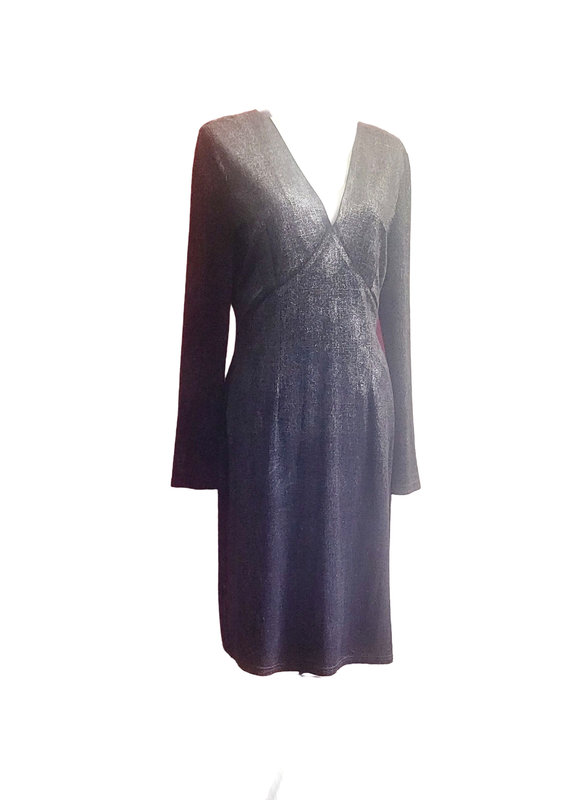 Womens Sugar Lips Long Sleeves V Neck Glitter Skater Style Cocktail Evening Club Dress Gown