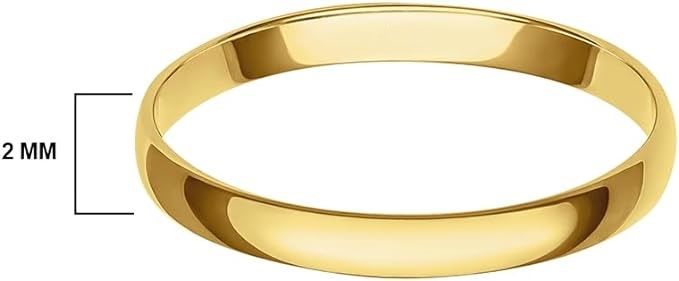 Solid Yellow Gold Plain Men and Women's wedding Ring Band Ring. 1 Band