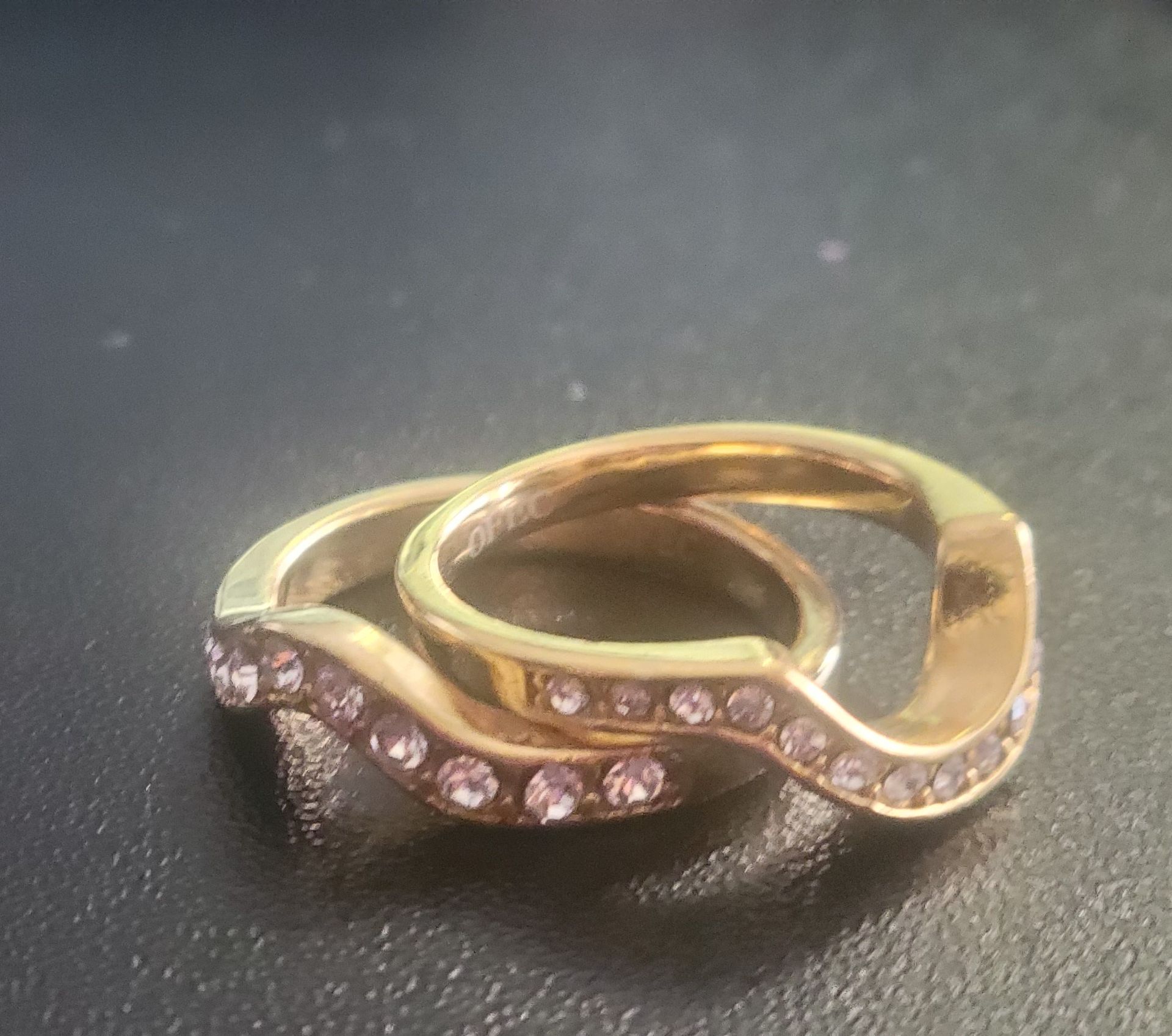 Minimalist Curved Wedding Ring Band with Cz Crystals | 14k Gold U Shaped Chevron Stacking Ring Enhancer | Yellow Gold 1 Band