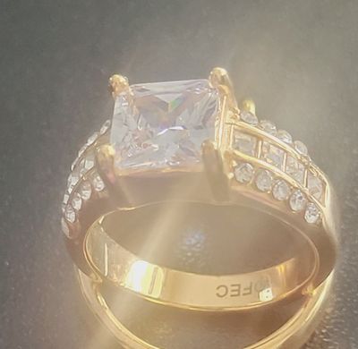 10K Gold Gemstone Diamond wedding Ring for Women