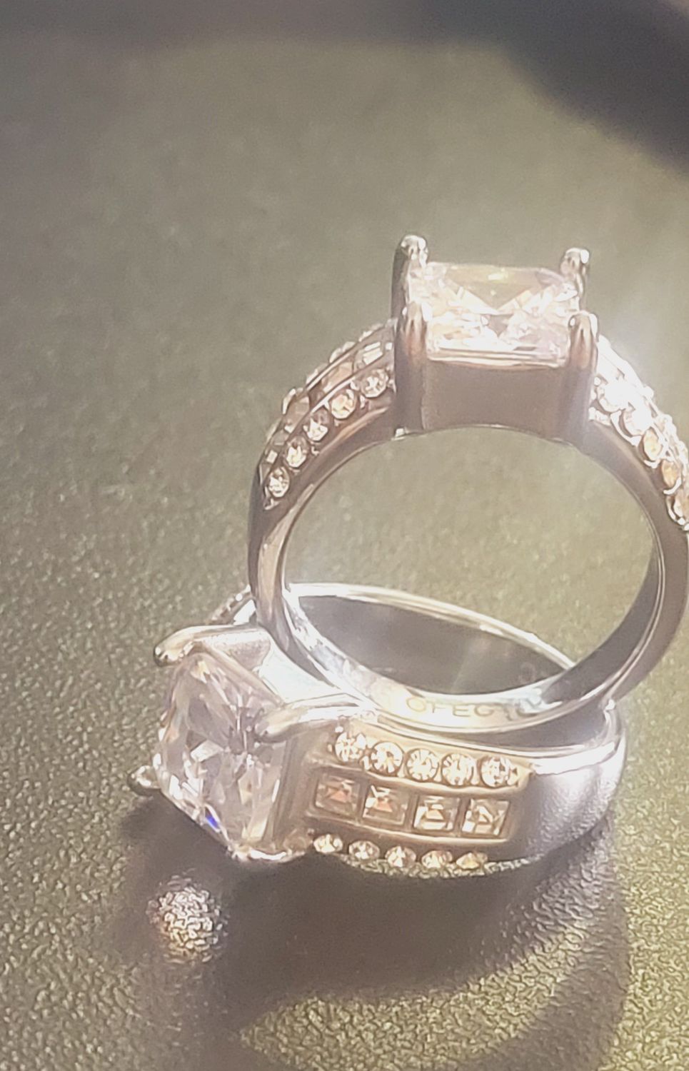 10K Silver Gemstone Diamond wedding Ring for Women