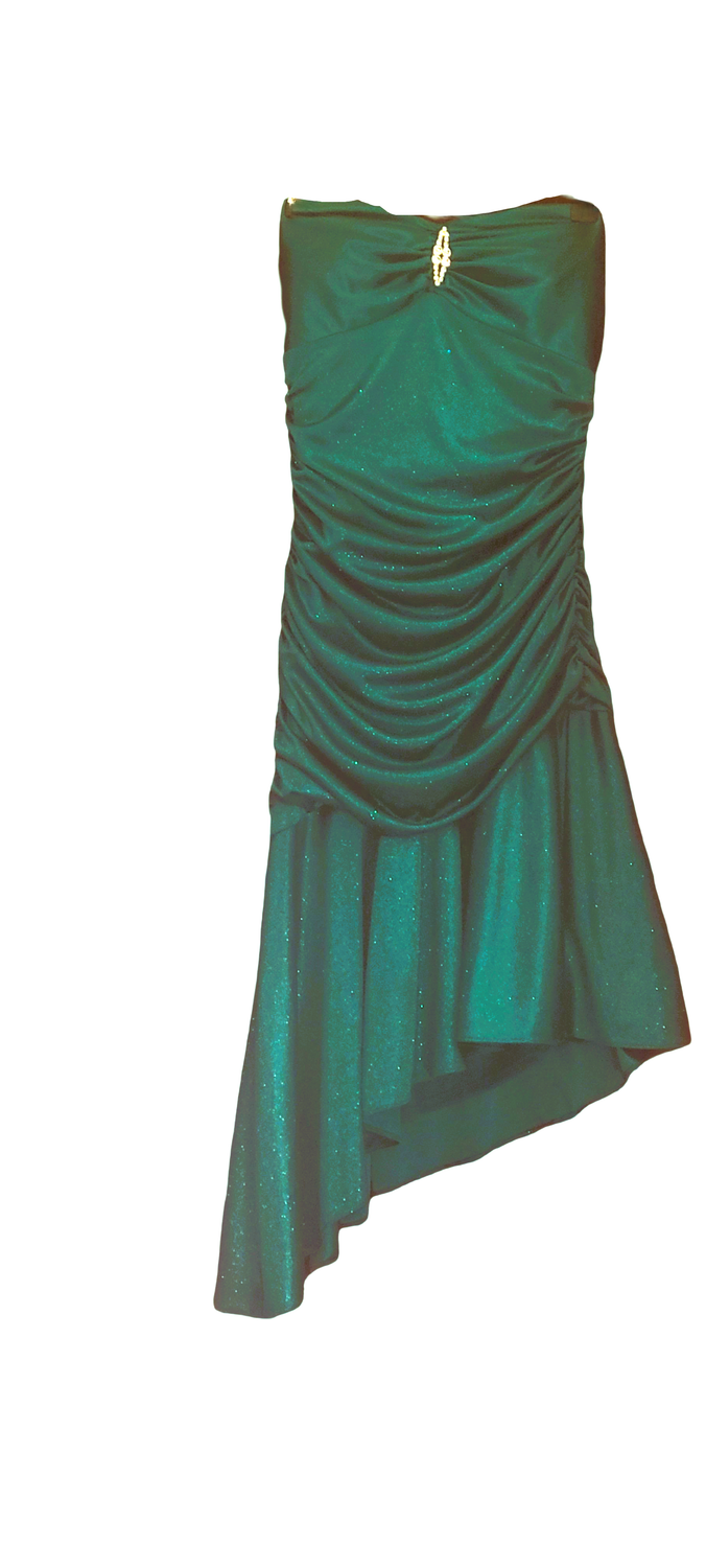 Women's Sexy With Bling Stones Around the Chest Glittering Tube Dresses for Night Out Club Party Sexy Bodycon Dress Solid Mini Low Irregular Ruffled A-Line Dress Size 3/4