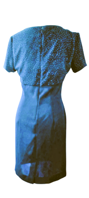 Blue Girls ladies Short-Sleeve Scoop-Neck Glitter Summer Gown With glittering designed sequence By Jessica Howard