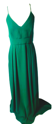 Green Womens Long V-Neck Ruffle Bridesmaid Wedding Prom Gown Maxi Dress