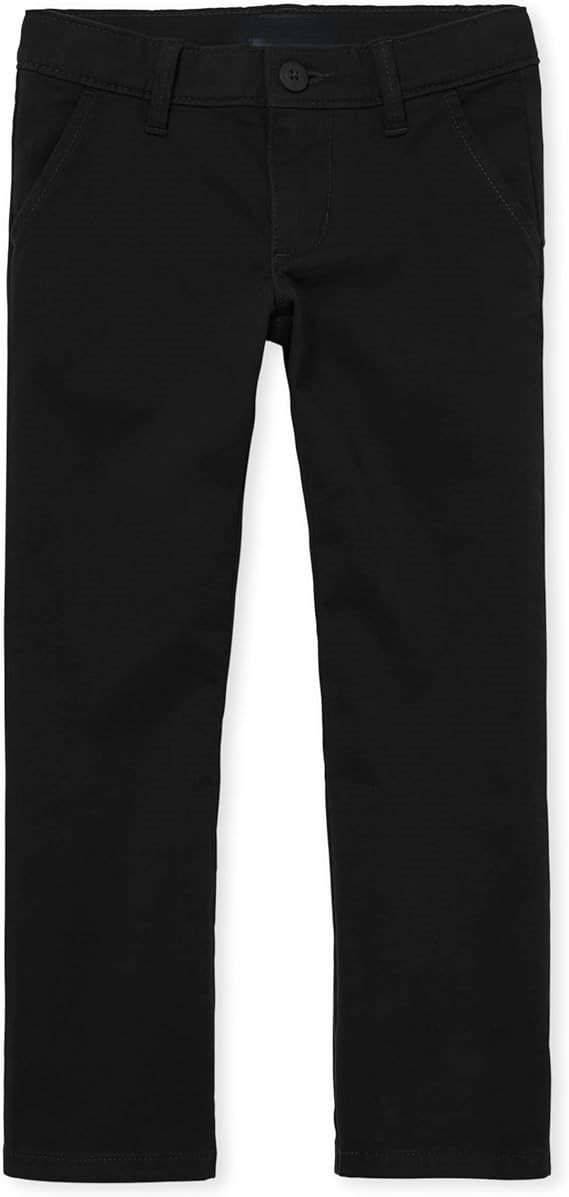 Cat and Jack straight Recto Girls' Adjustable Waist Stretch Twill Straight Leg Pant