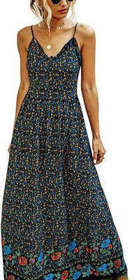 Womens Casual Summer Dresses 2023 Spaghetti Strap padded burst Sleeveless Sundress Print Ruffle Flowy Boho Beach Long Maxi Maternity Dress Womens Casual Summer Dresses 2023 Spaghetti Strap padded burst Sleeveless Sundress Print Ruffle Flowy Boho Beach Long Maxi Maternity Dress