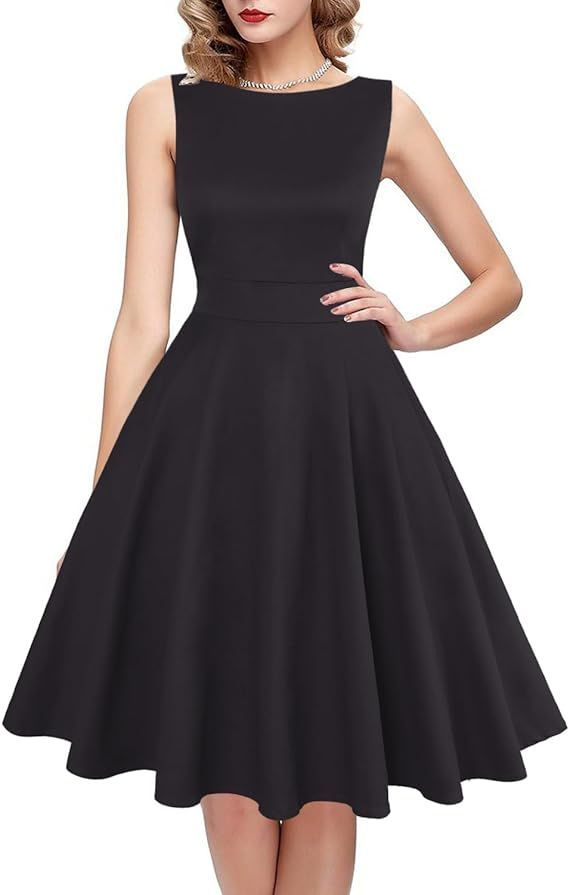 Dress Barn Rich Deep Blue Women's Vintage 1950's Floral Spring Garden Rockabilly Swing Prom Party Cocktail Dress