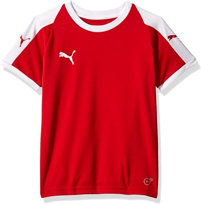 PUMA unisex child Youth Liga Jersey Shirt, Puma Red/Puma White, US YL