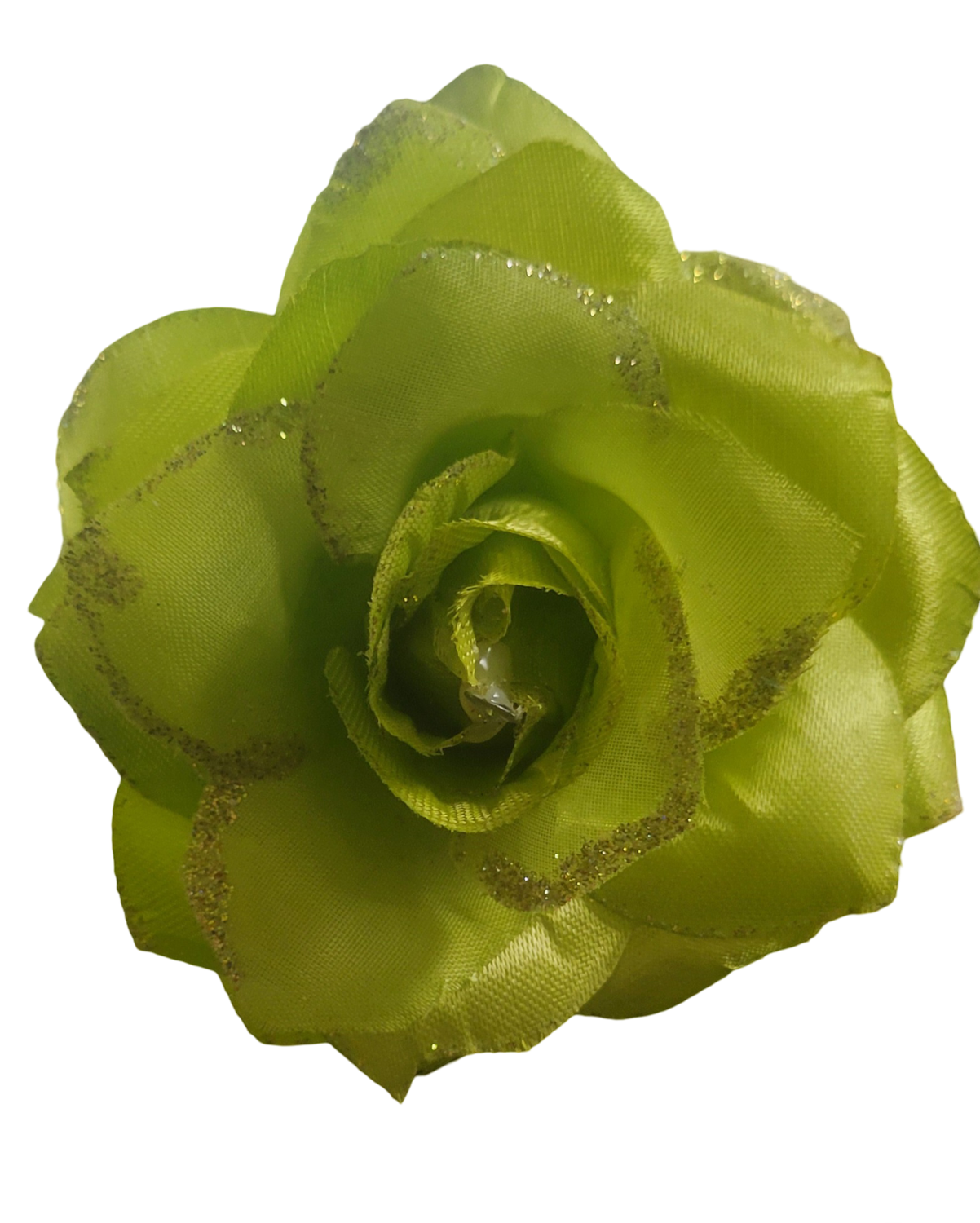 Women Rose Flower Hair Clip Hair Accessories Flower Brooch Pin (Green)