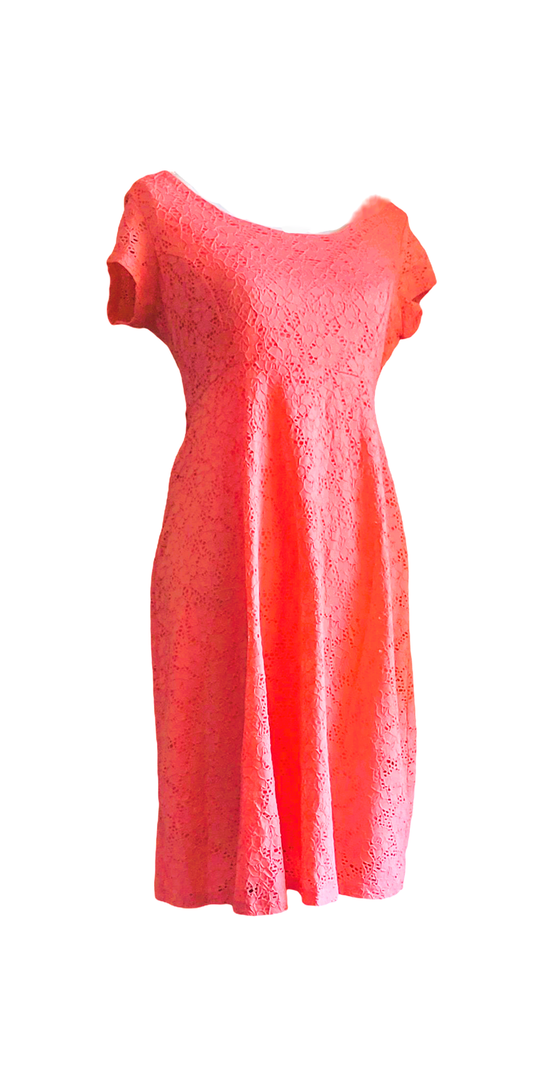 Motherhood Maternity Peach Office lace Gown open back