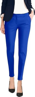 Hybrid & Company Womens Super Comfy Blue Office Corporate Worthington ladies Pant Blue Trouser