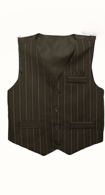 Boy's Black Suit Pinstripe Formal Dresswear 4 Button Formal Suit Vest