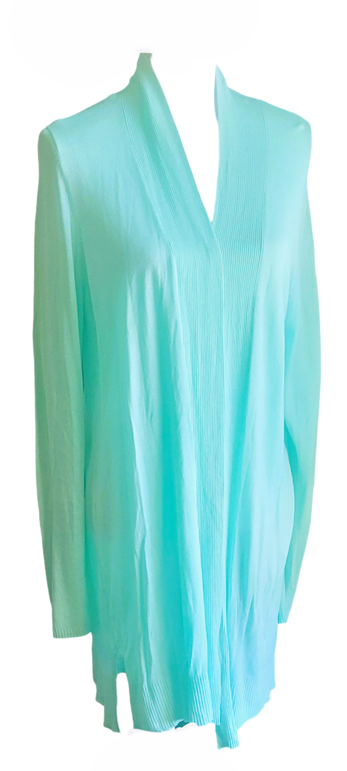 Cyrus Mint Green Women's Casual Open Front Long Shawl Cardigan Sweater Lightweight Cardigan Long Sleeve Breathable Soft Drape Duster Color Light Green