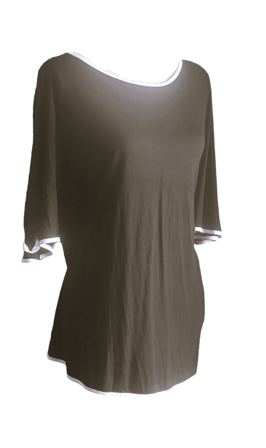 Plus size Women Black and white helm Crew Neck Short Sleeves Stretchy Top