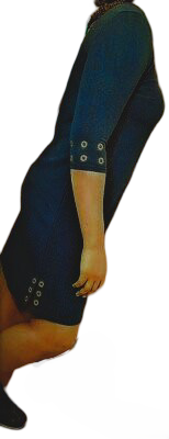 Ladies Women black corporate office gown Work Office Business Stretch with Gold clips Cocktail Party Kneel Length Gown Dress