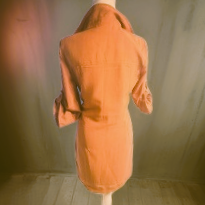 MG Newyork Solid Color Shift Silk Powder brown with 2 chest pockets Evening Gown Lady Trendy 3/4 Sleeve Summer School Dress Front Half zip Dress Fit Polyester Quarter Zip Cozy Gown