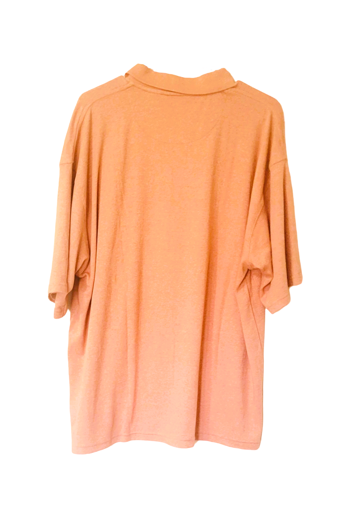 Marc Edwards Peach Men's Golf Shirt Polo Top Casual Short Sleeve Summer 2 Buttons Spread Collar Solid Classic T-Shirt