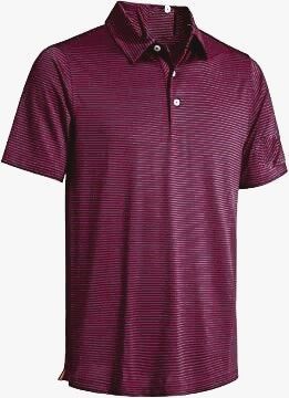 Haggar Mens Ice Wine Burgundy Performance Stretch Golf Polo Shirt