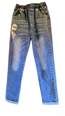 Boys Blue Crocodile Stretch Pull On Jeans