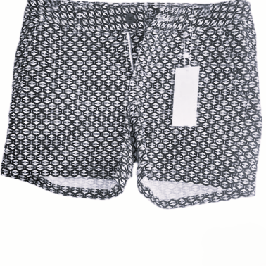 Woman Black and White Strip Shorts, Women's Plus-Size Capri with Pockets Shorts
